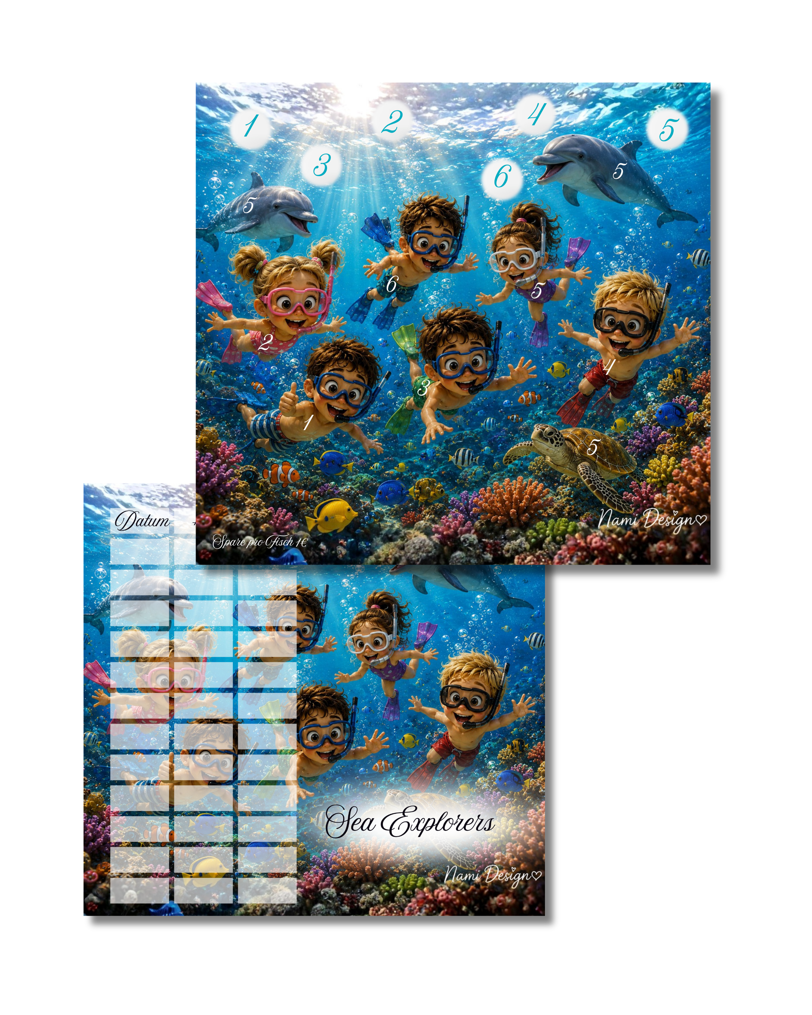 Zweier Klappkarte Sea Explorers