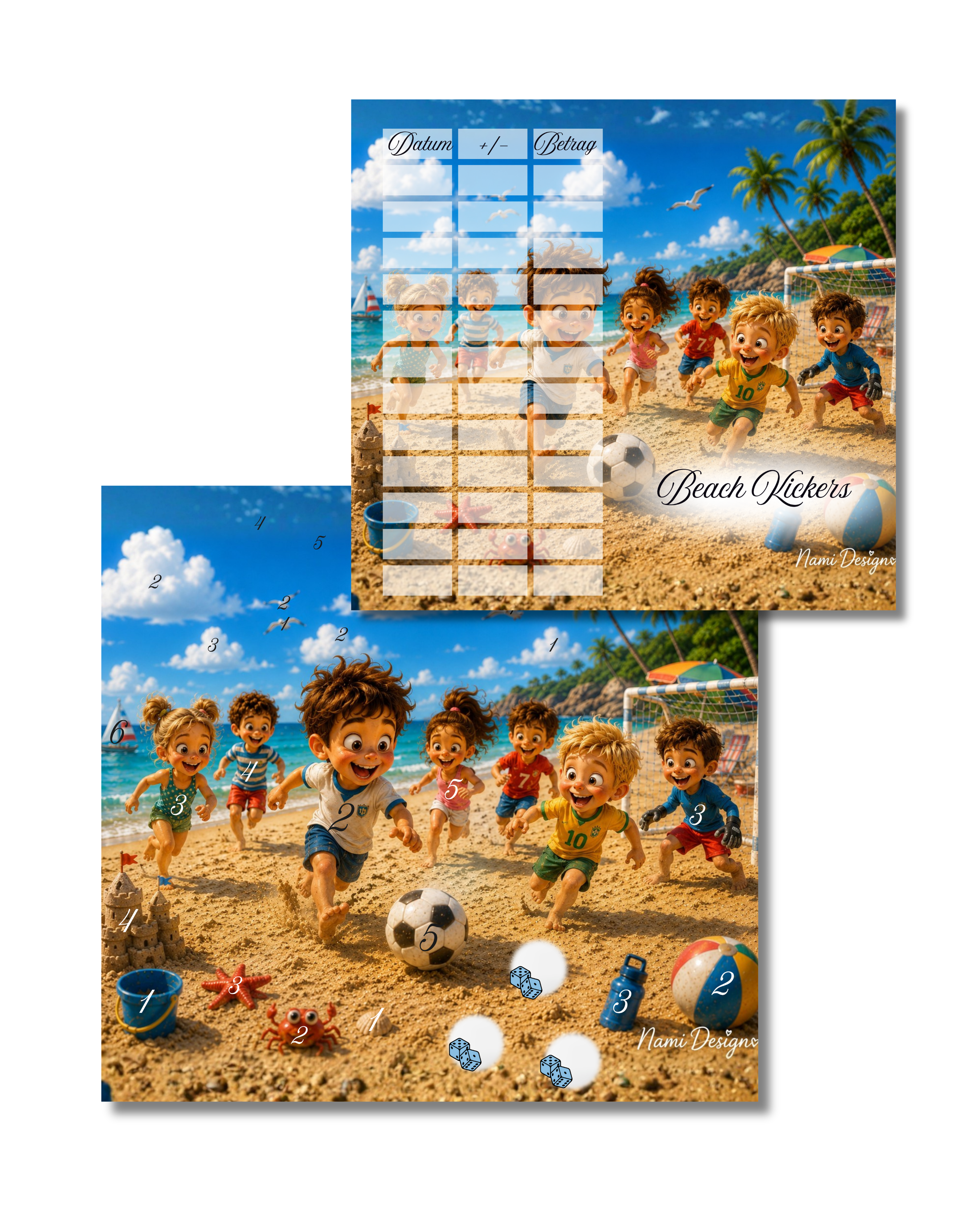 Zweier Klappkarte Beach Kickers