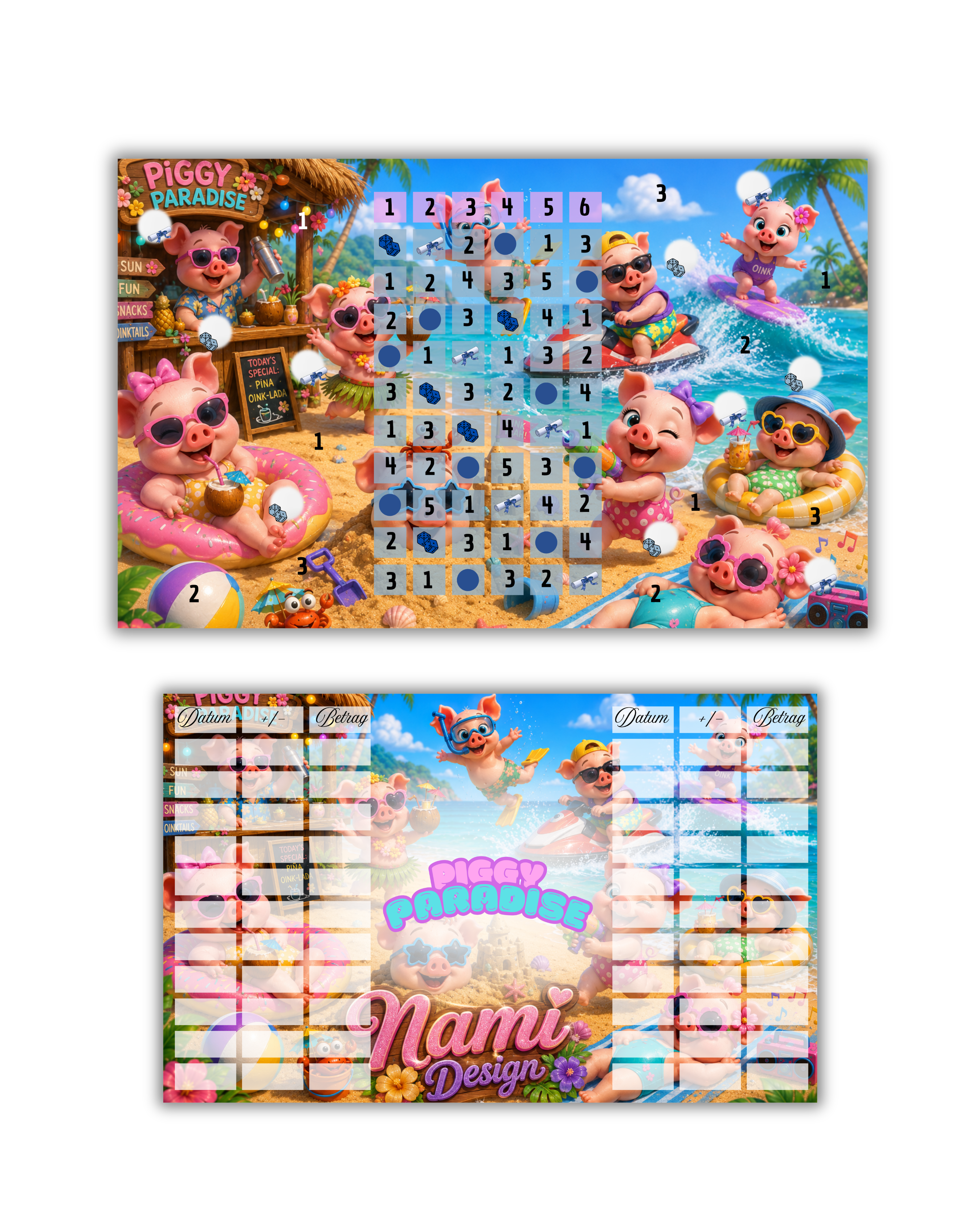 Dreier Klappkarte Piggy Paradise